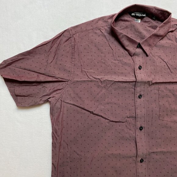 Travis Mathew Shirt Mens XL Purple Brown Short Sleeve Button Up - Picture 6 of 11